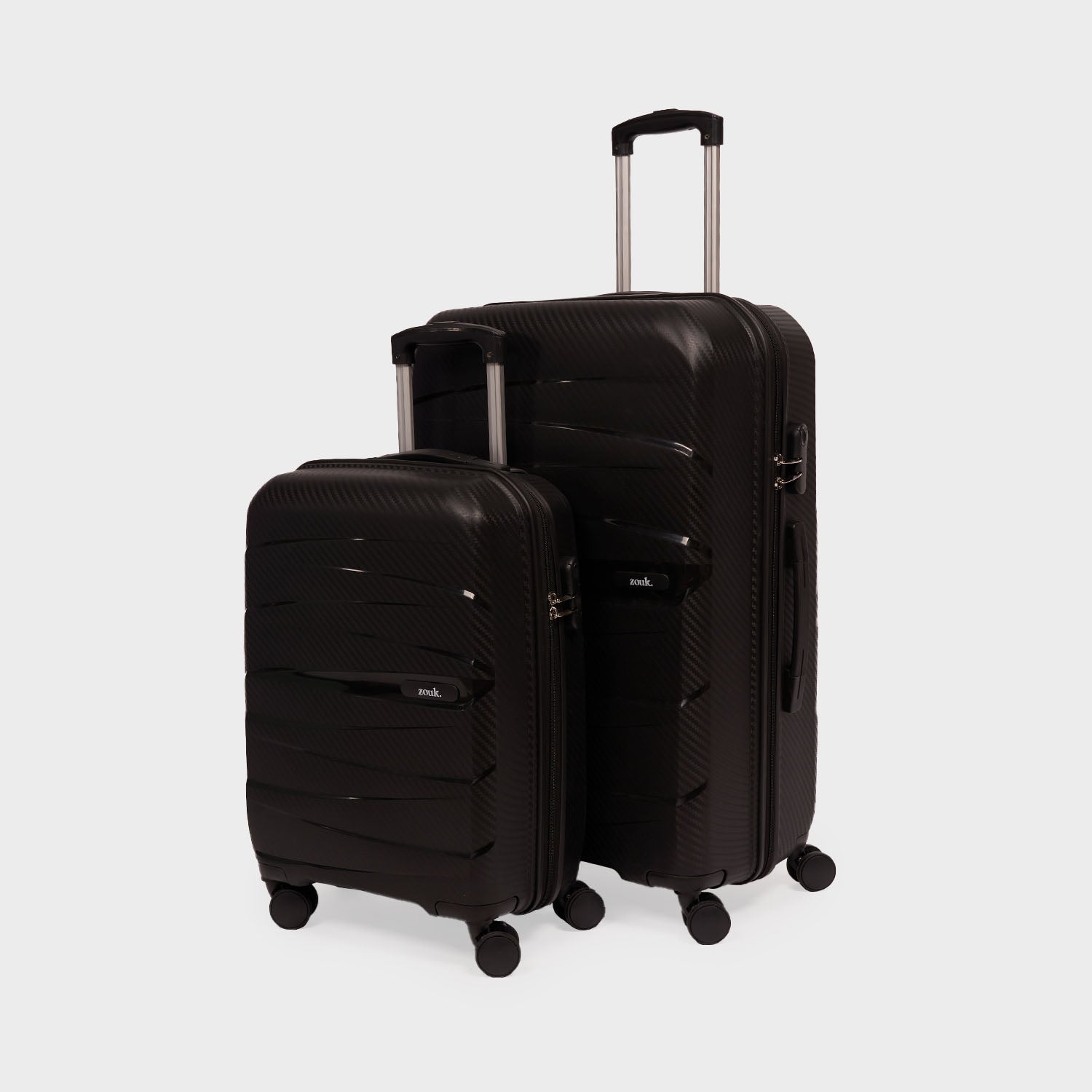 Black Aira Trolley Bag Combo (Cabin & Large)