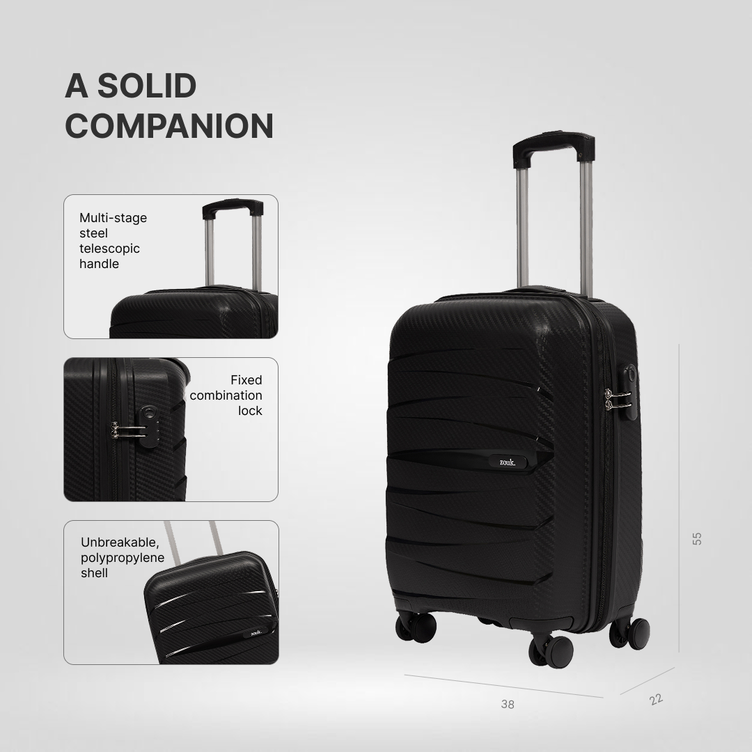 Black Aira Trolley Bag (Cabin)