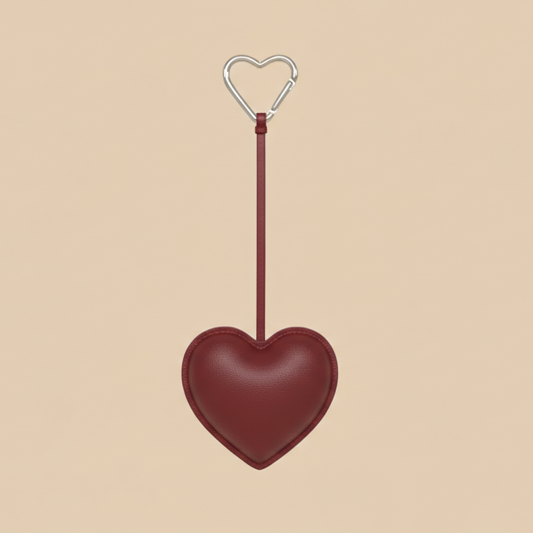 Small Heart Bag Charm - Red