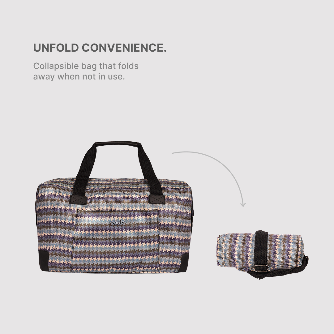 Bombay Houndstooth Collapsible Duffle Bag