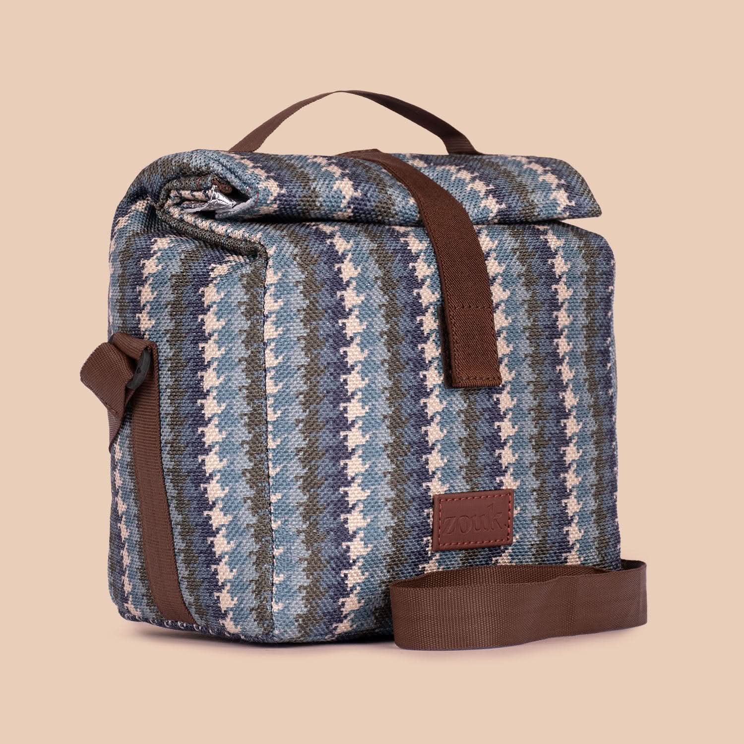Bombay Houndstooth Roll Up Lunch Bag