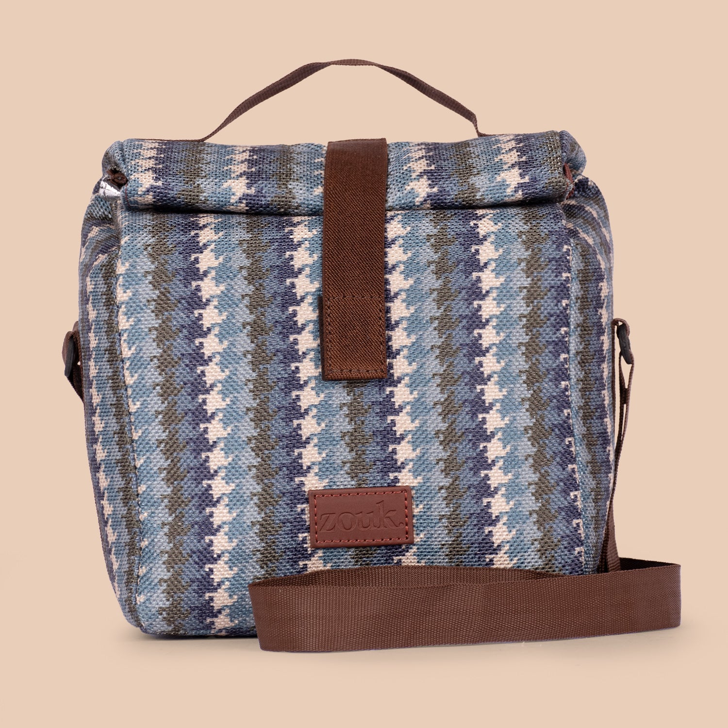 Bombay Houndstooth Roll Up Lunch Bag