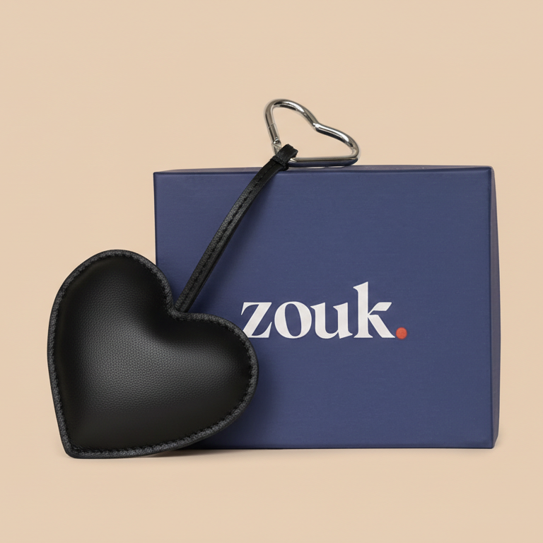 Small Heart Bag Charm - Black