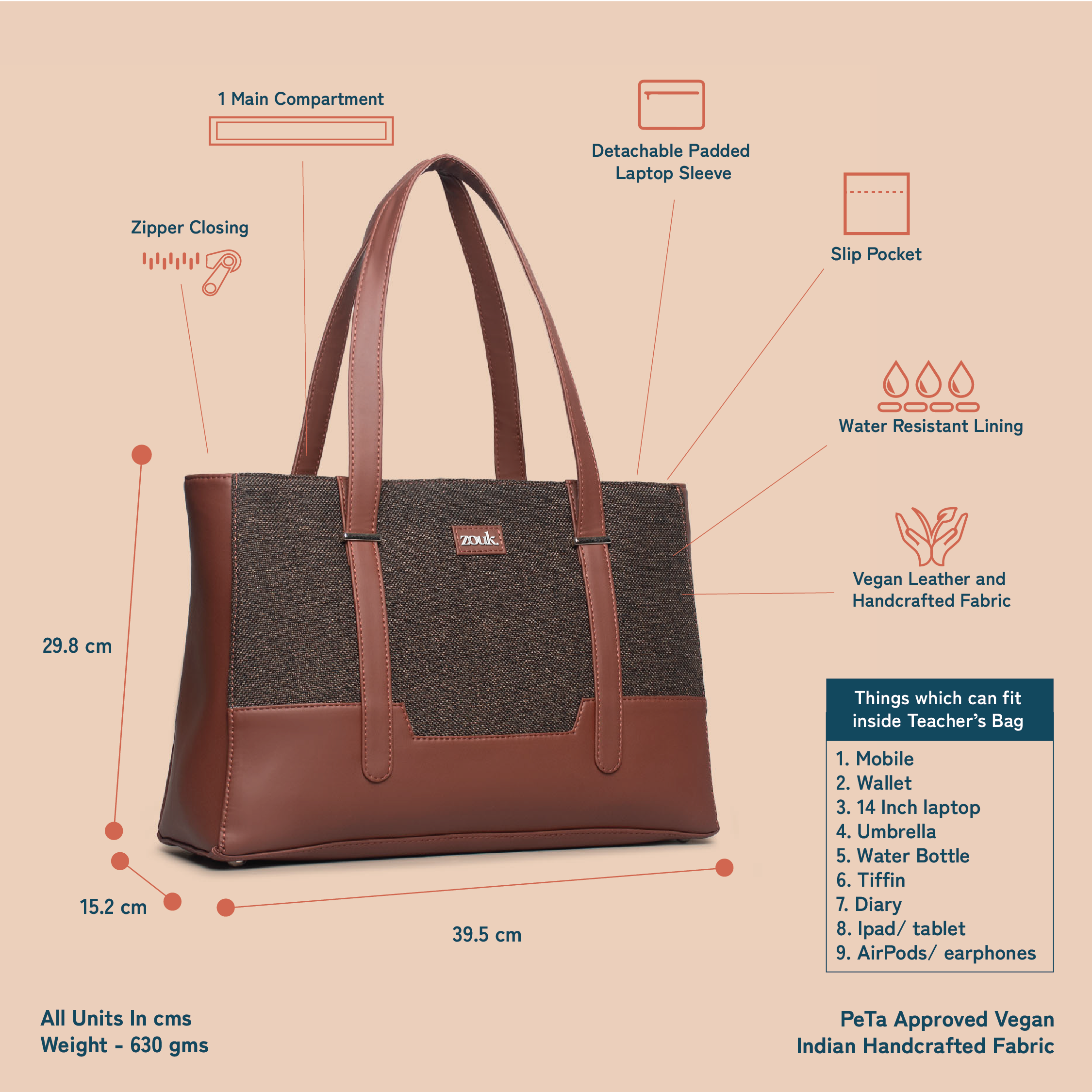 Zouk Bristel Maya Multitasker Tote Bag