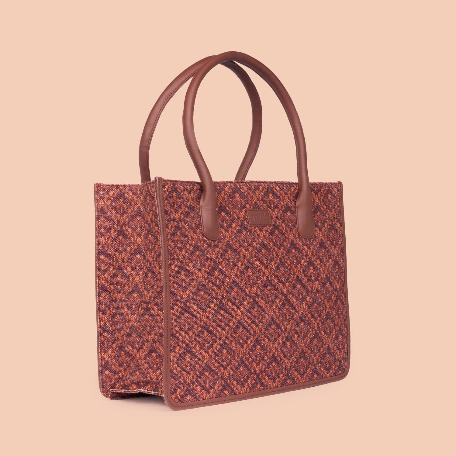 Brown Floral Book Tote