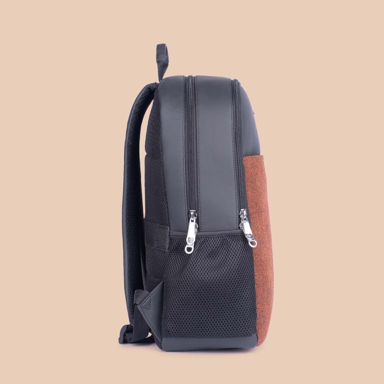 Brown Metal Statement Backpack
