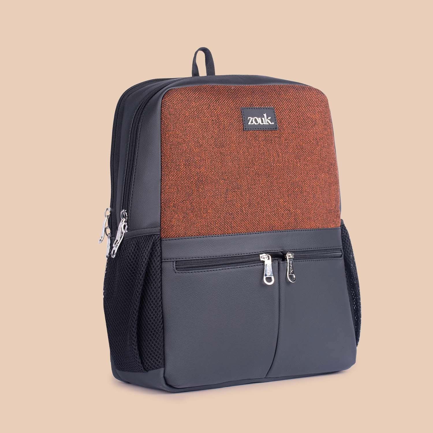 Brown Metal Office Backpack