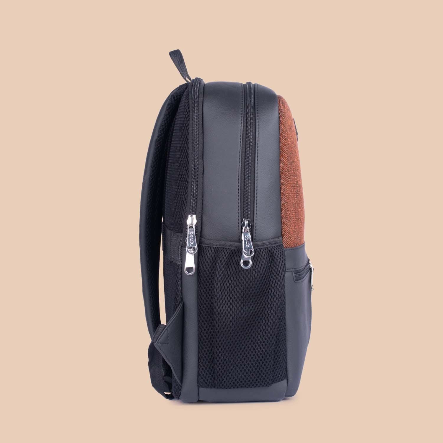 Brown Metal Office Backpack