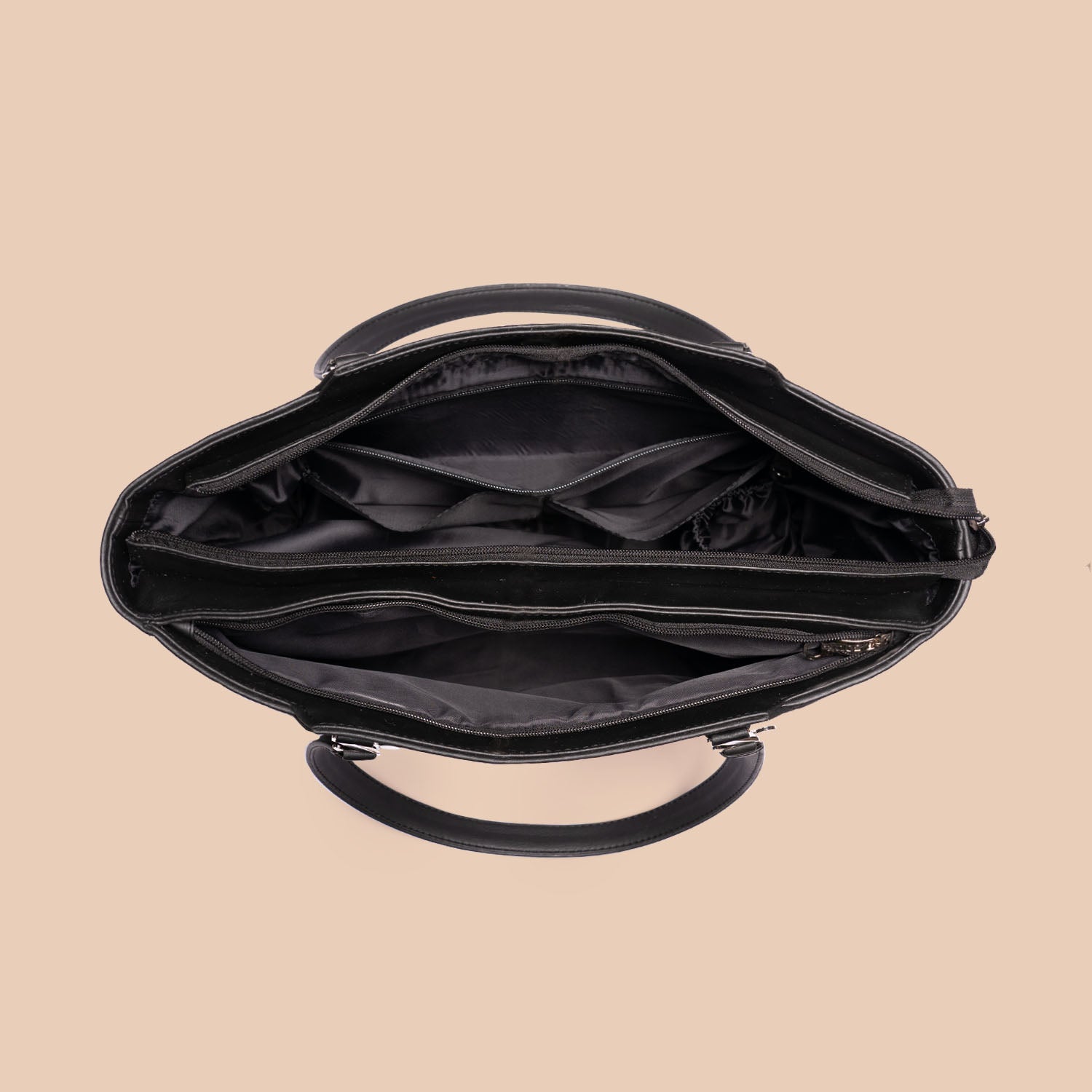 Nawabi Couture & Royal Indian Peacock Motif - Classic Business Bag & Chain Wallet Combo