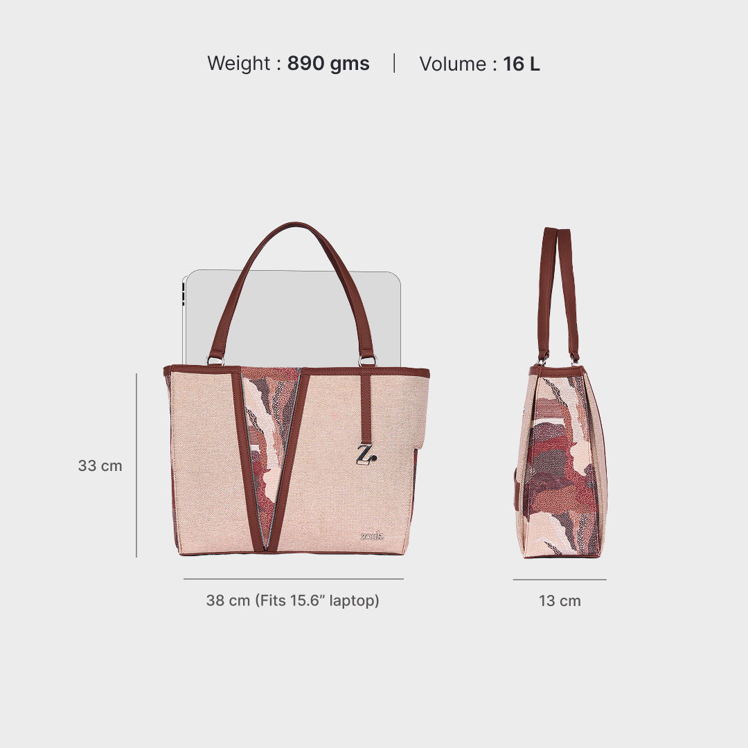 Ellora Echoes Corner Office Tote (Beige)