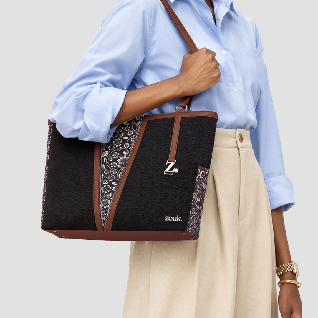 FloMotif Corner Office Tote (Jet Black)