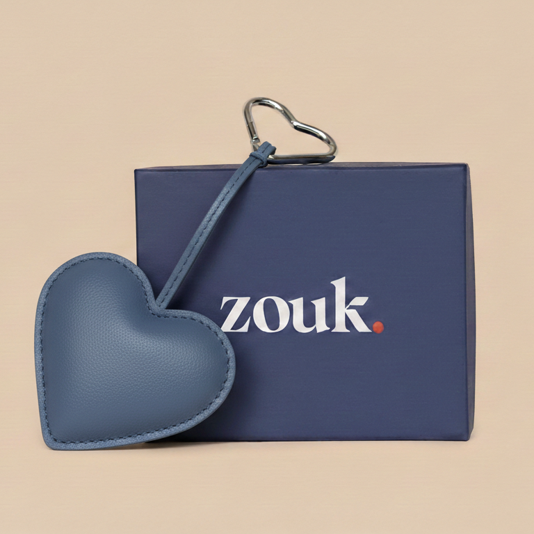 Small Heart Bag Charm - Blue