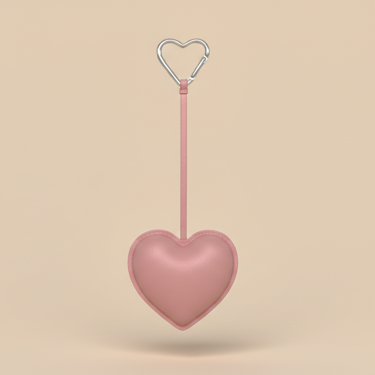 Small Heart Bag Charm - Pink