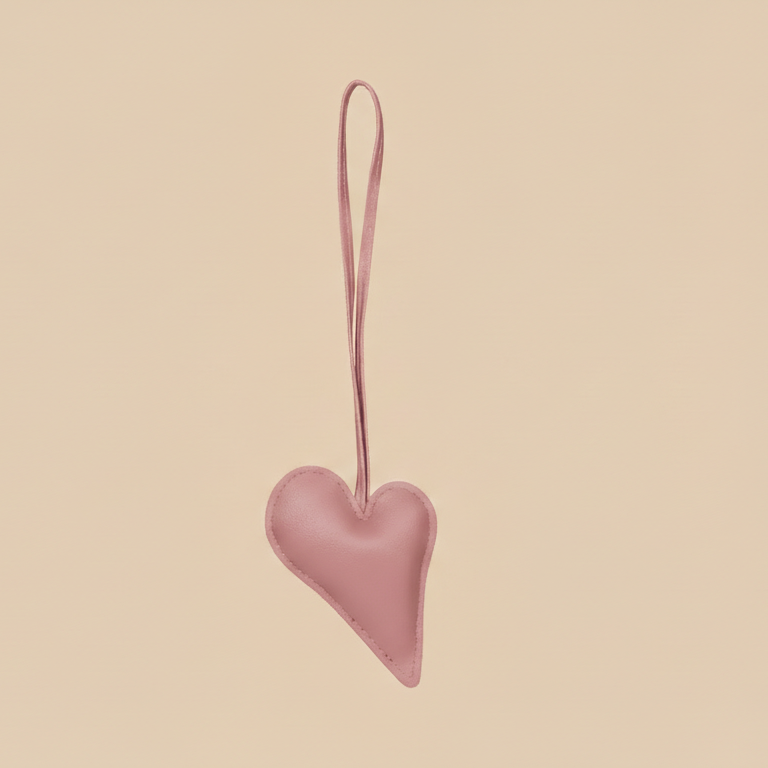 Big Heart Bag Charm - Baby Pink
