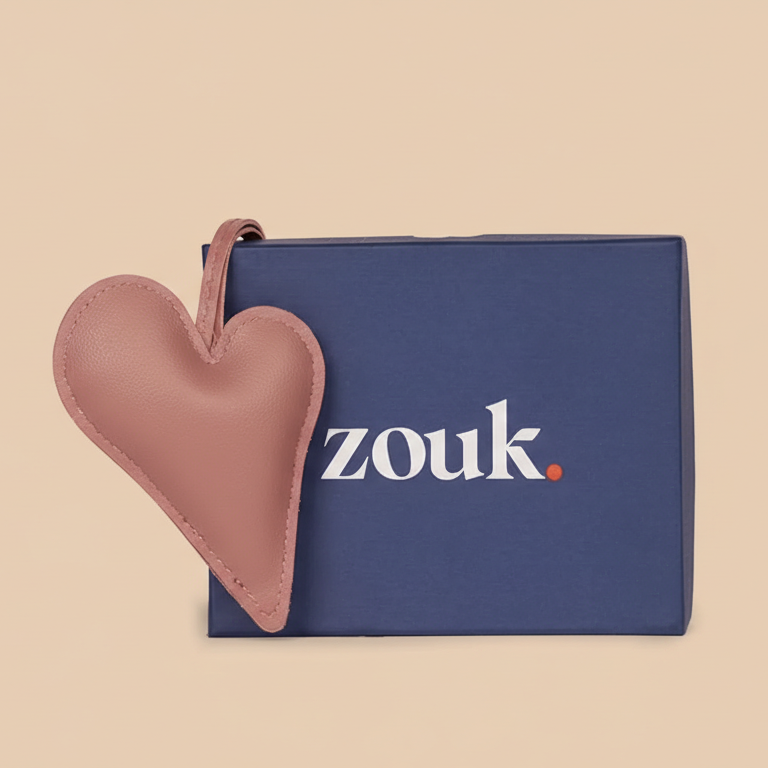 Big Heart Bag Charm - Baby Pink