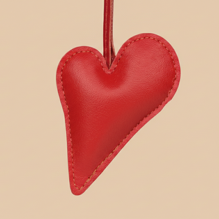 Big Heart Bag Charm - Red