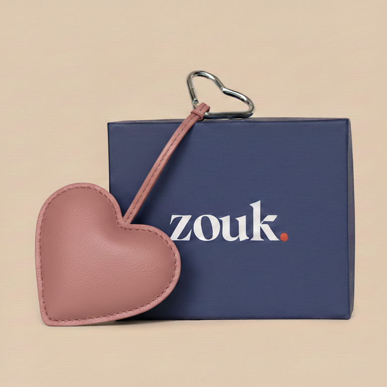 Small Heart Bag Charm - Pink