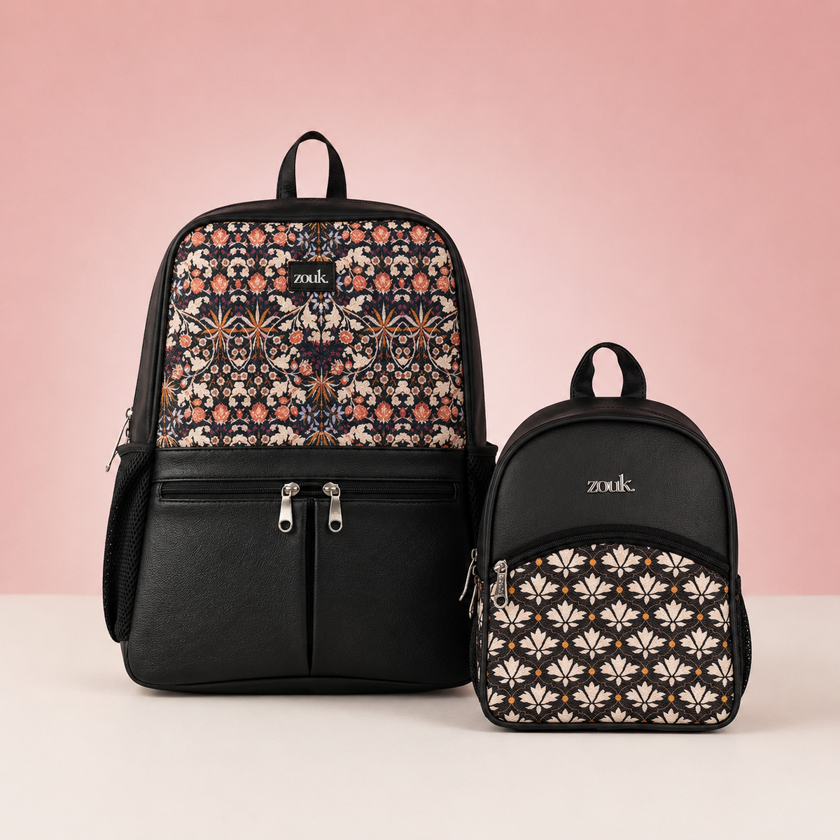Kashmir Blooms Office Backpack & Dalila Mini-Daypack Bidri Kaiser Combo