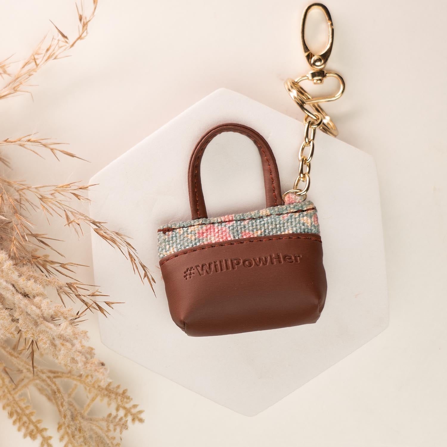 ZIP-Chettinad Florals Power Potli Keychain