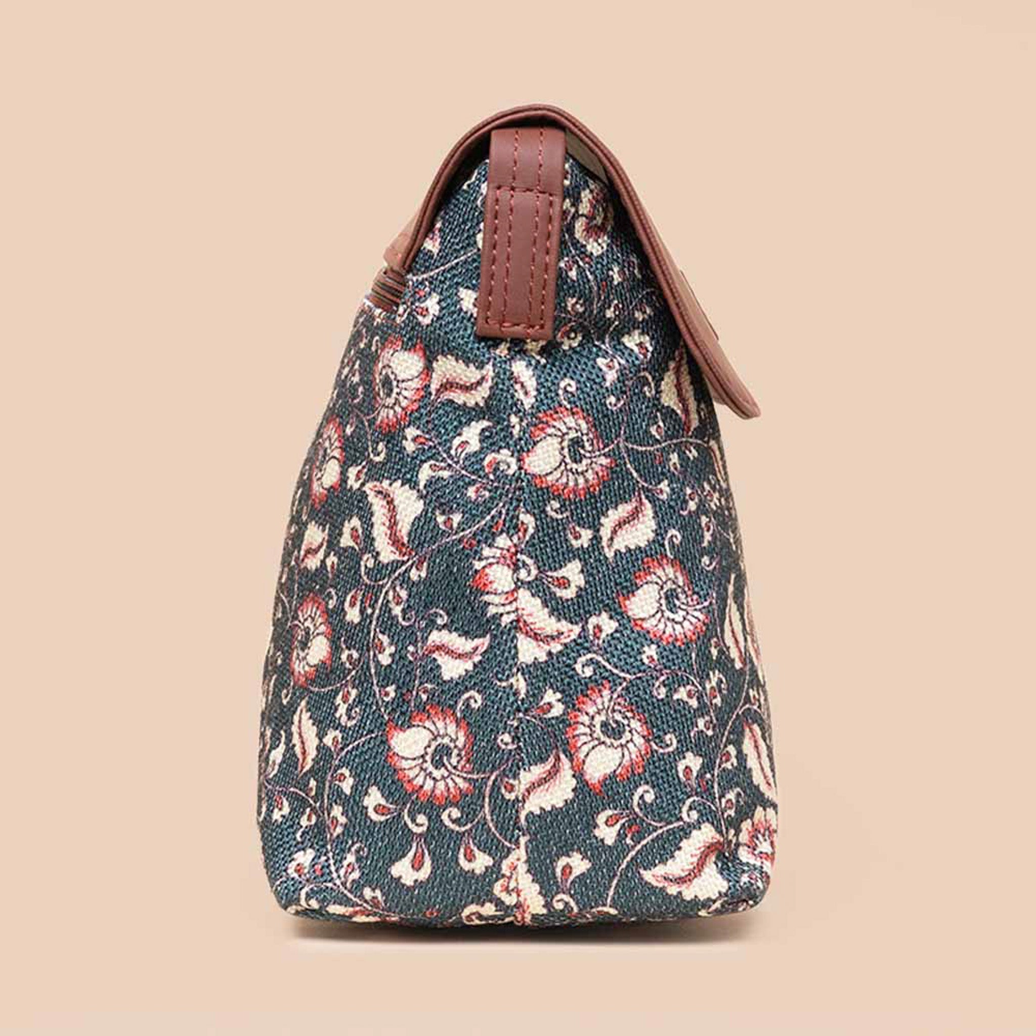 Chittoor Blue Kalamkari Flap Sling Bag