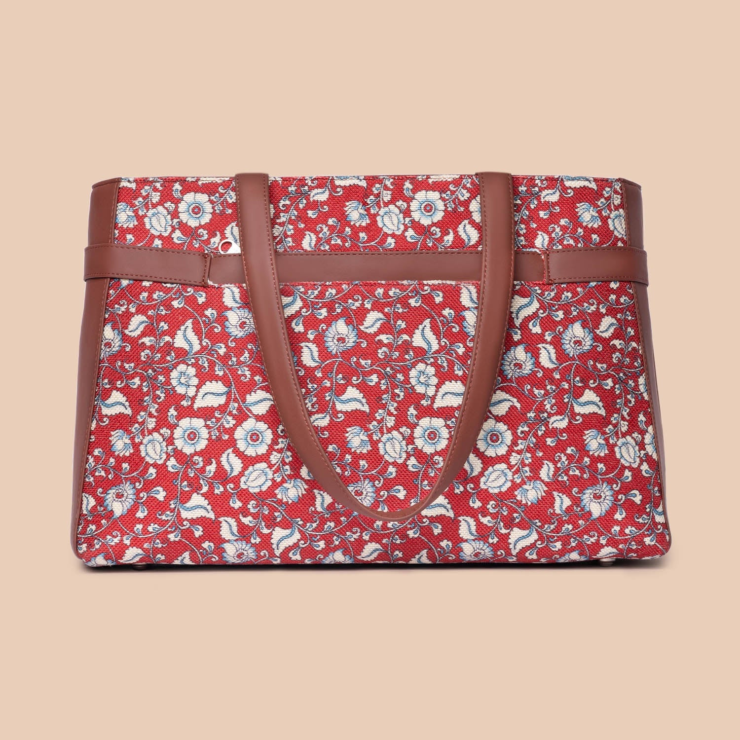 ZIP-Chittoor Red Kalamkari Statement Office Bag