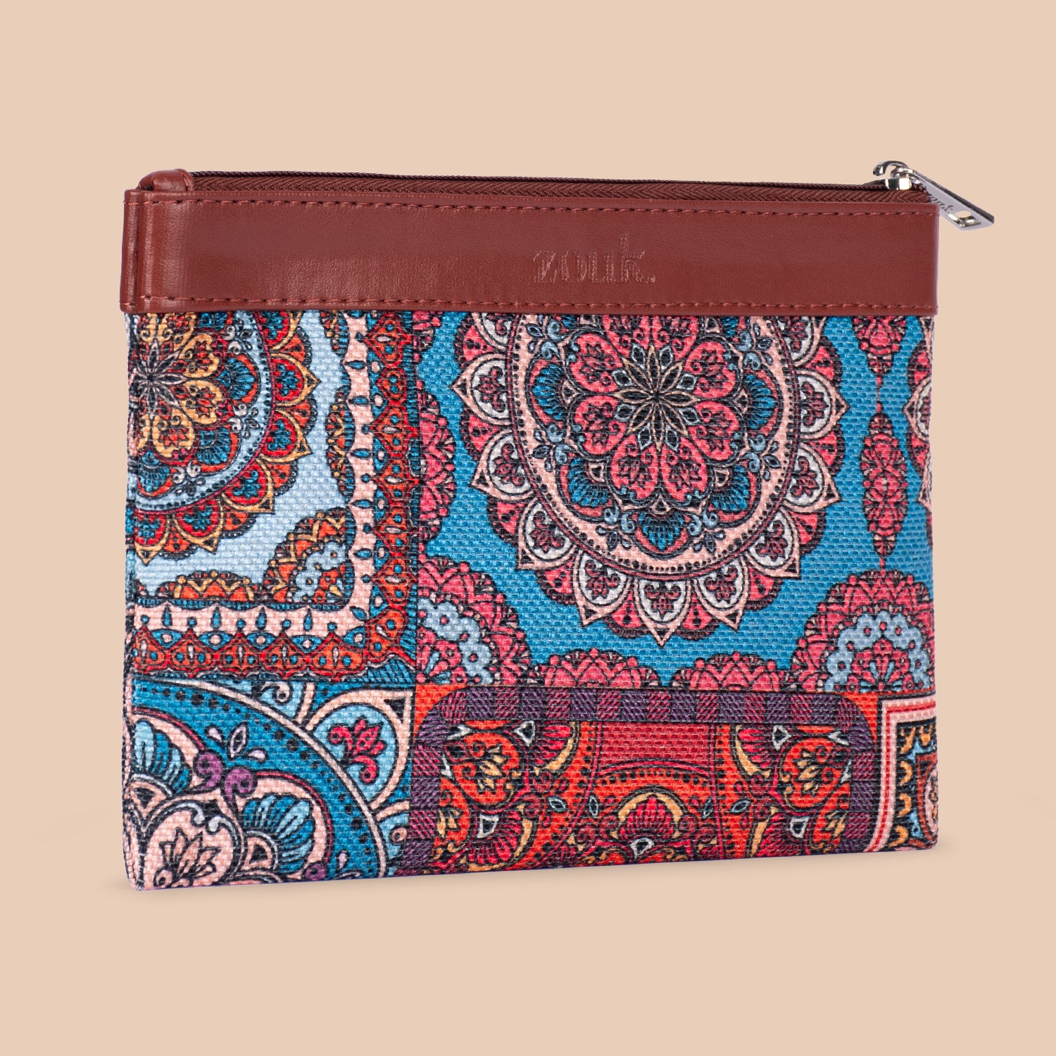Multicolor Mandala Print Cosmetic Pouch