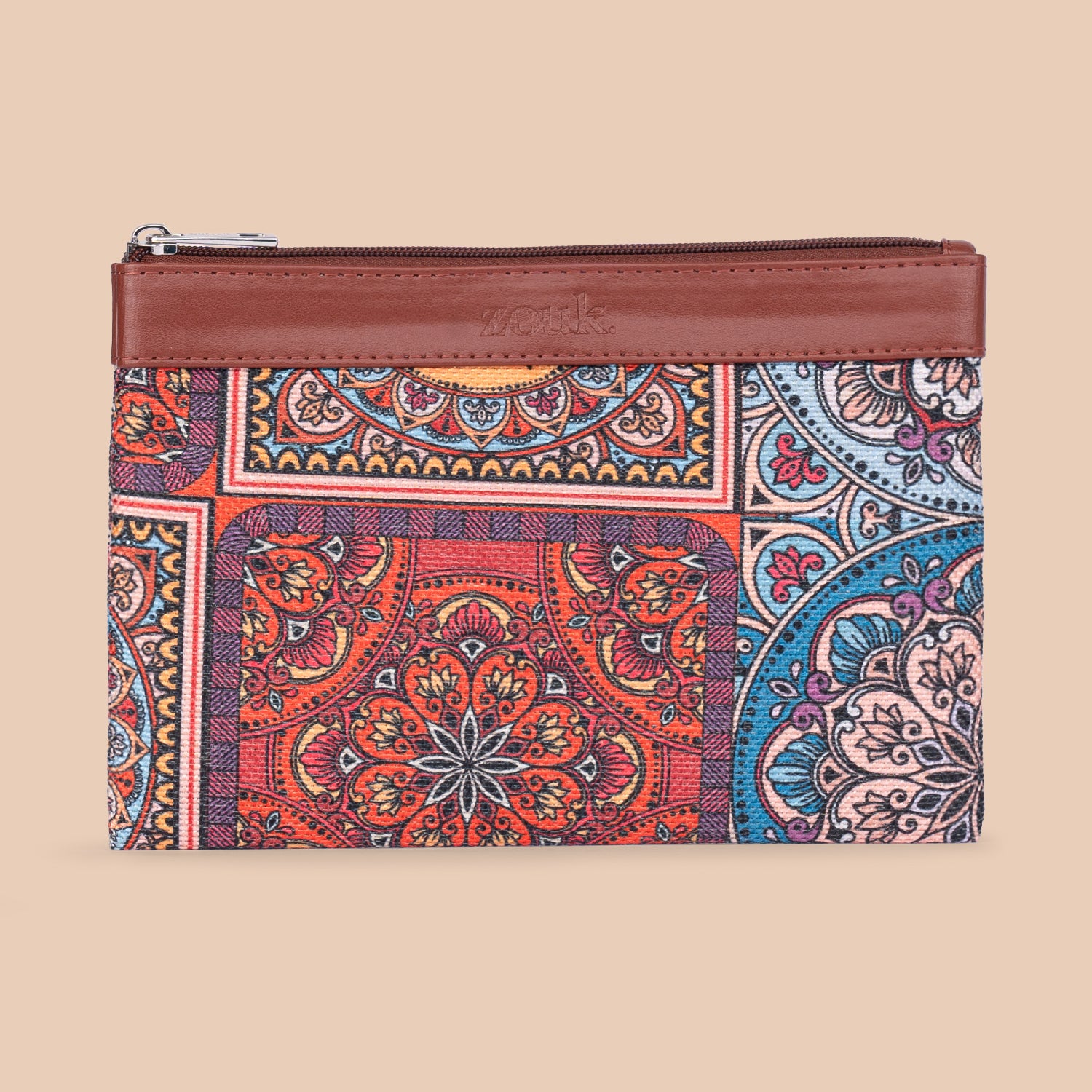Multicolor Mandala Print Cosmetic Pouch