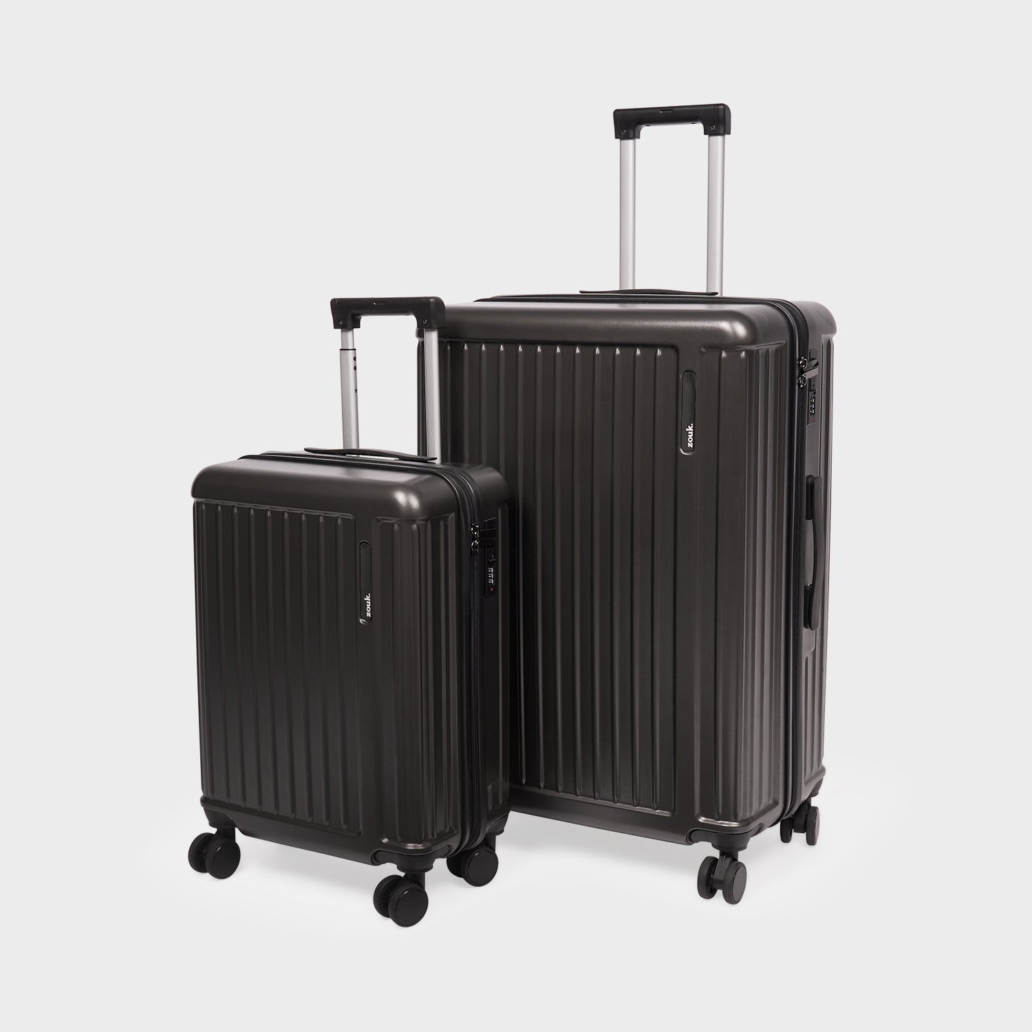Charcoal Grey Sahana Trolley Bag - Set of 2 (Cabin + Large)