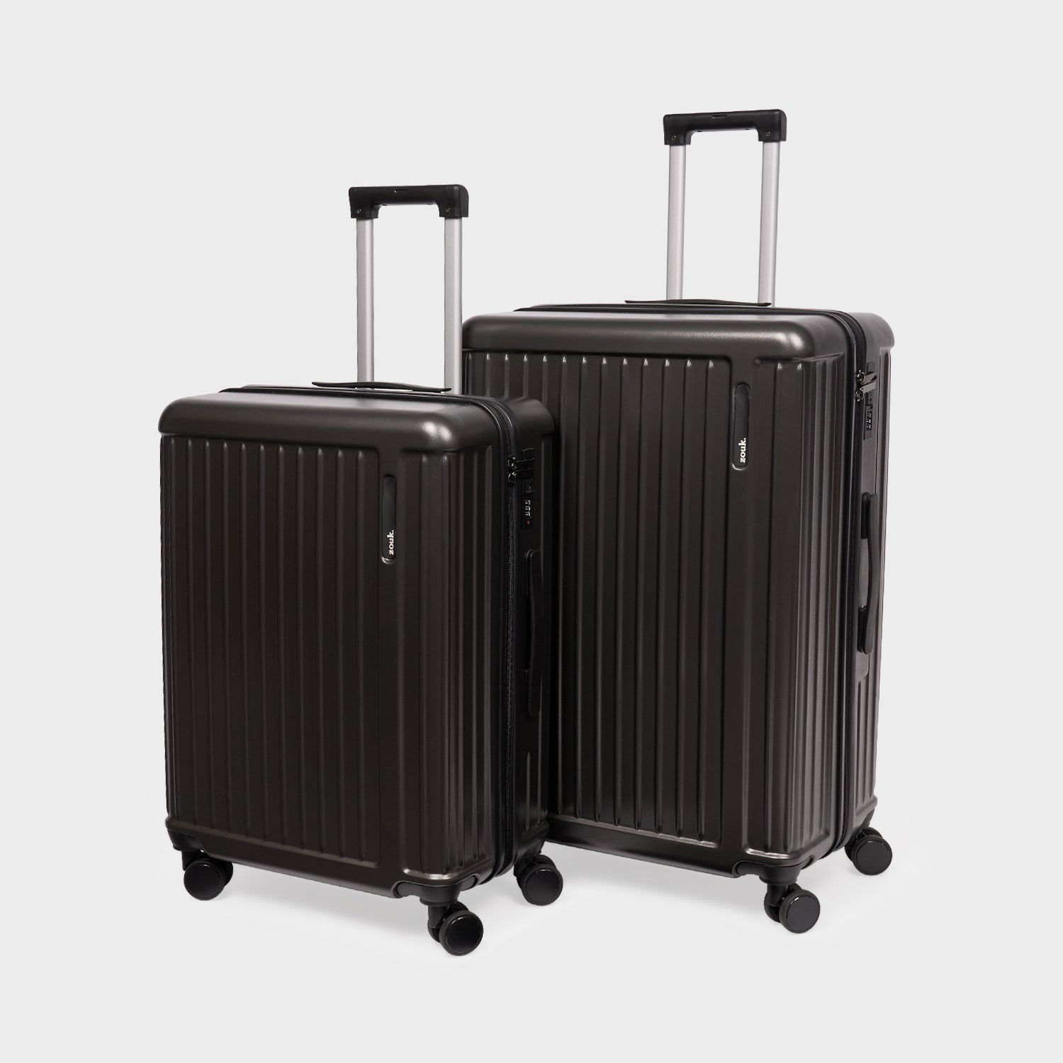 Charcoal Grey Sahana Trolley Bag - Set of 2 (Medium + Large)