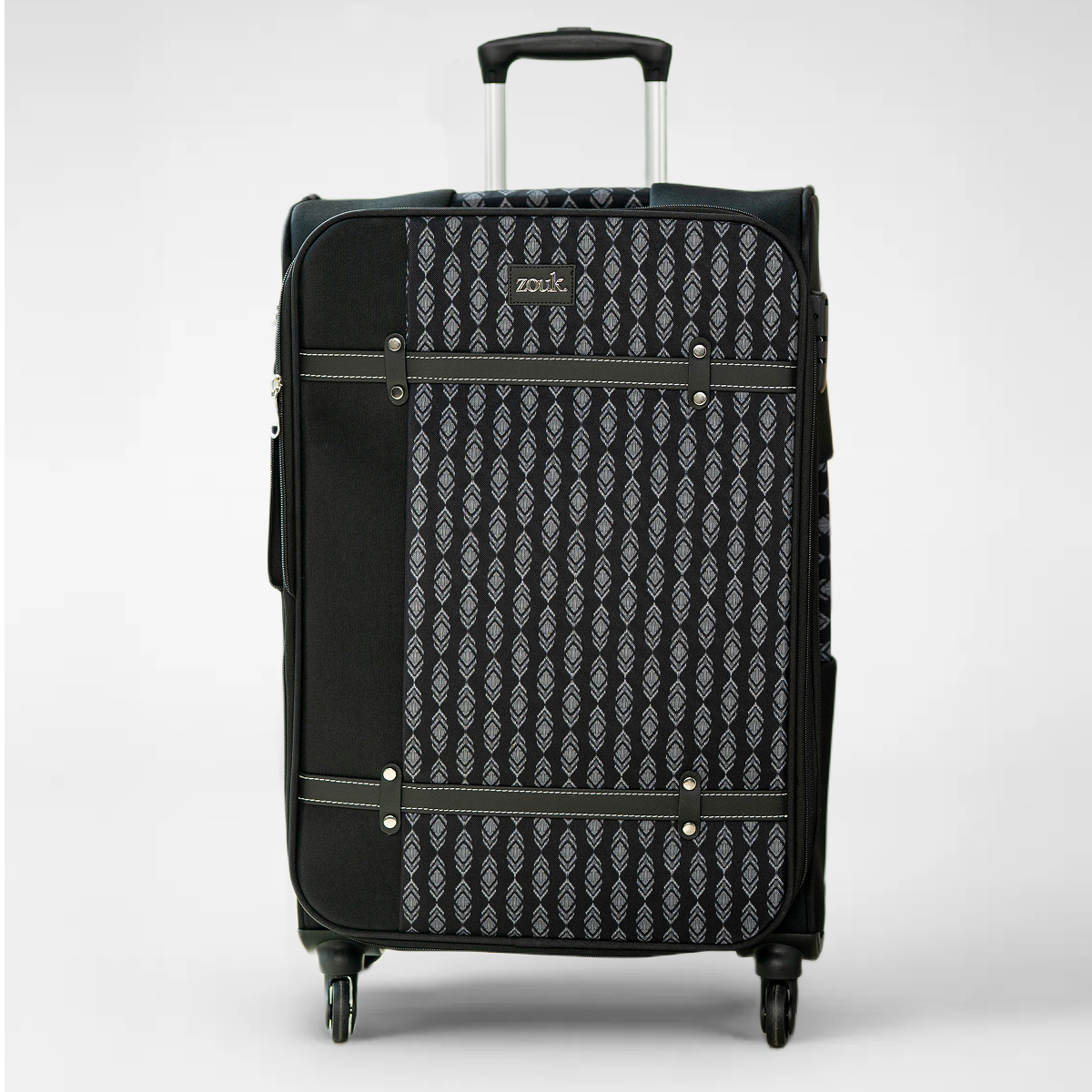 Hyderabad Ikat Saira Trolley Bag - Black (Medium)