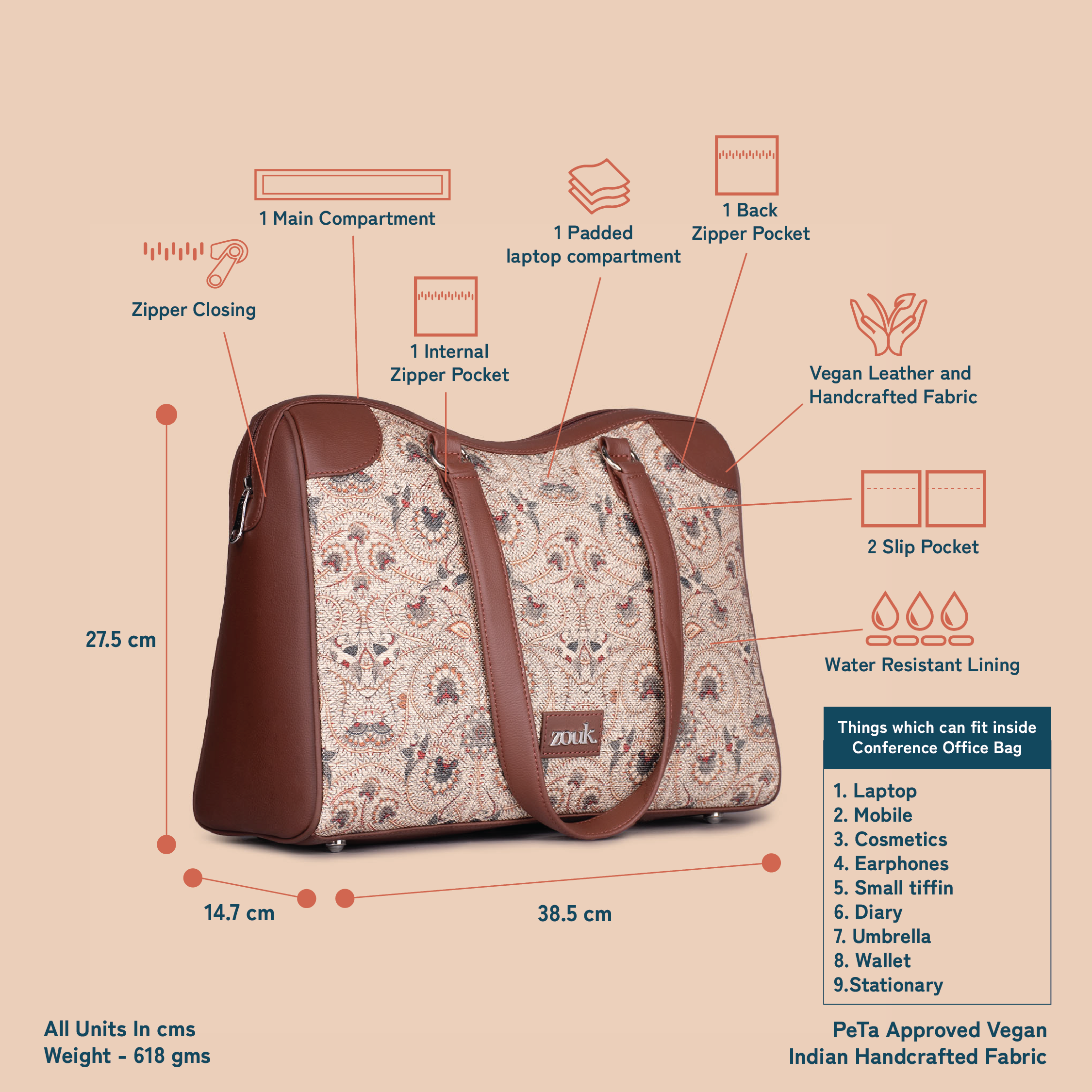 Pedana Kalamkari Conference Office Bag