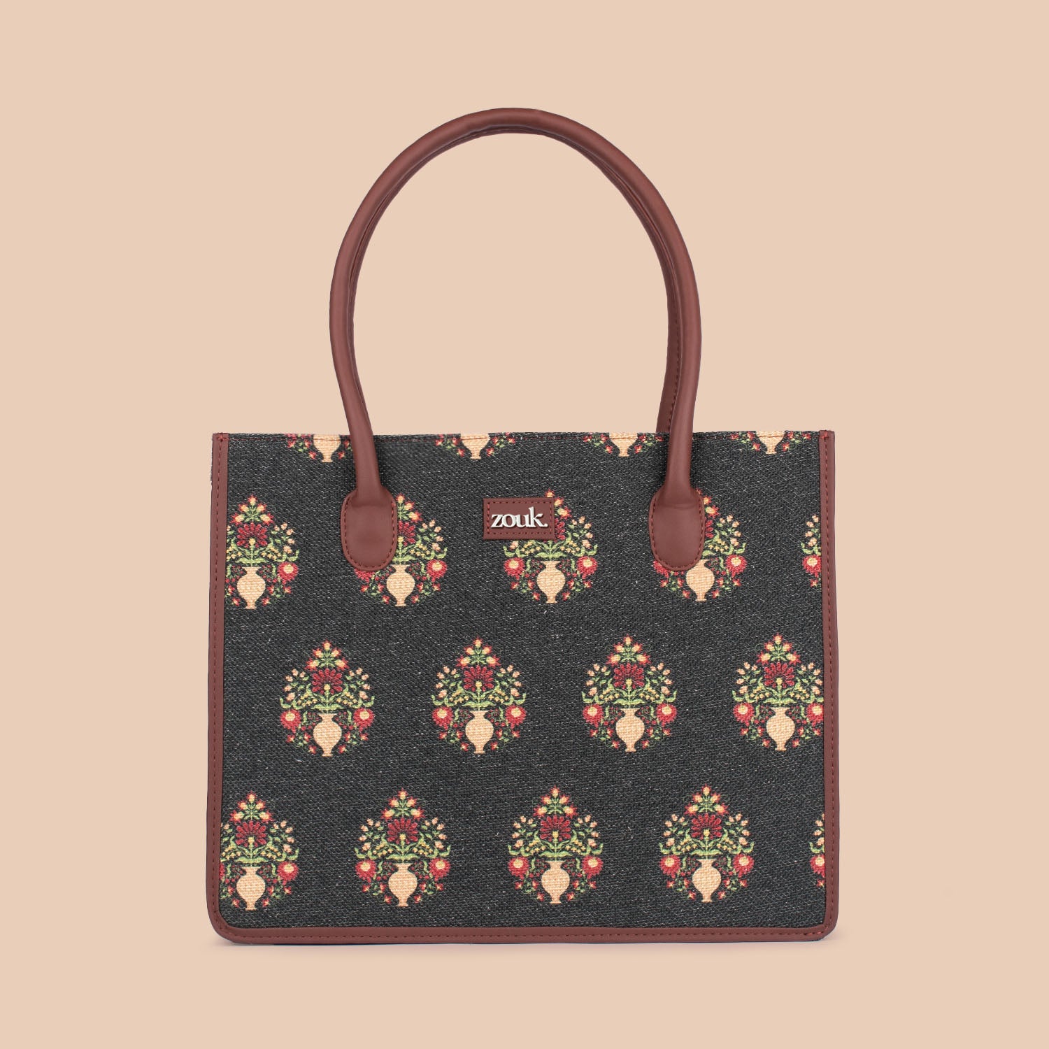 Royal Green Mogra Print Book Tote