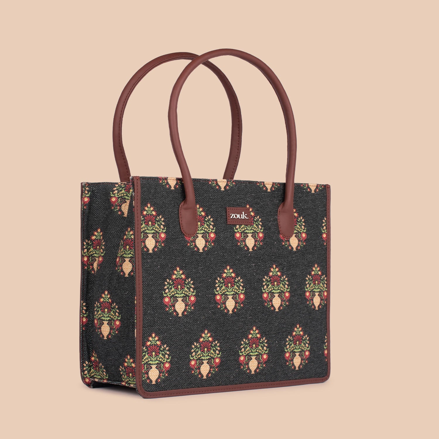 Royal Green Mogra Print Book Tote