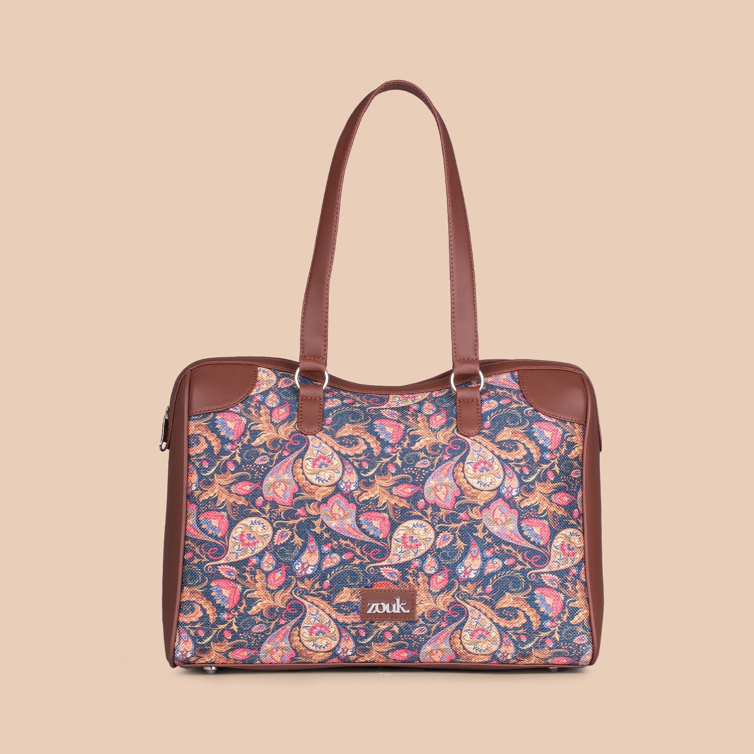 ZIP-Paisley Print Conference Office Bag