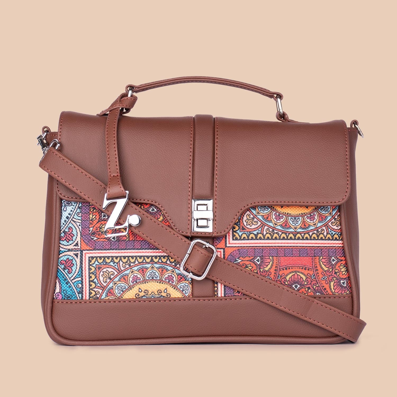 ZIP-Kriti Sanon - Multicolor Mandala Print Nessa Satchel