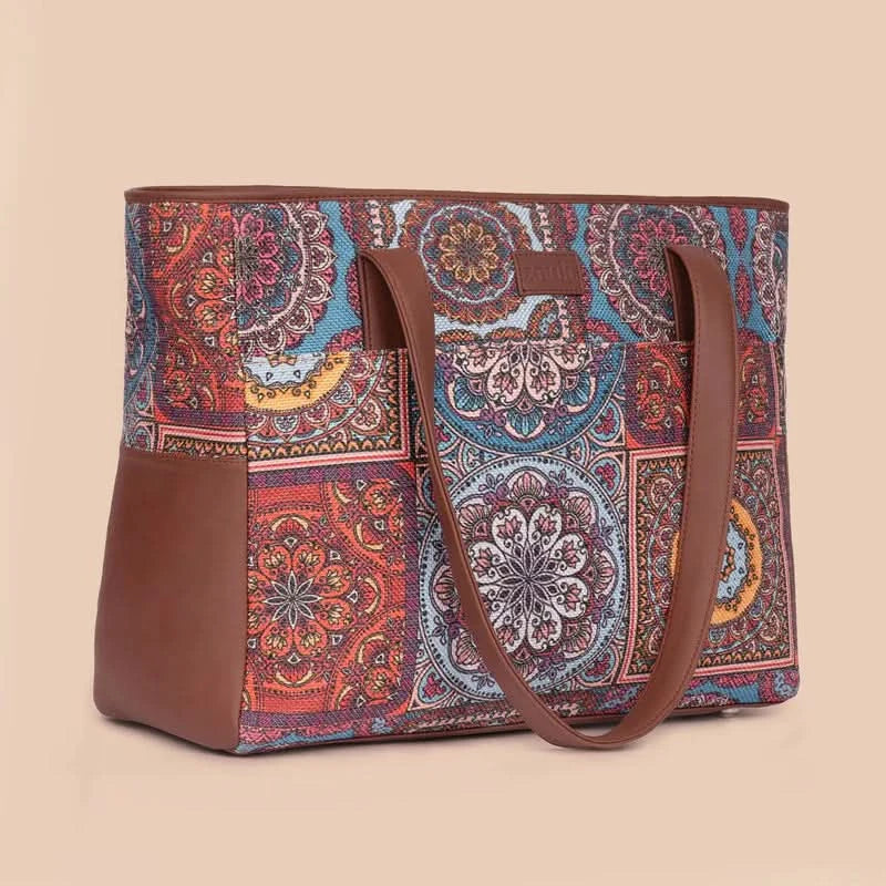 Multicolor Mandala Print - Mother's Bag & Flap Sling Bag Combo