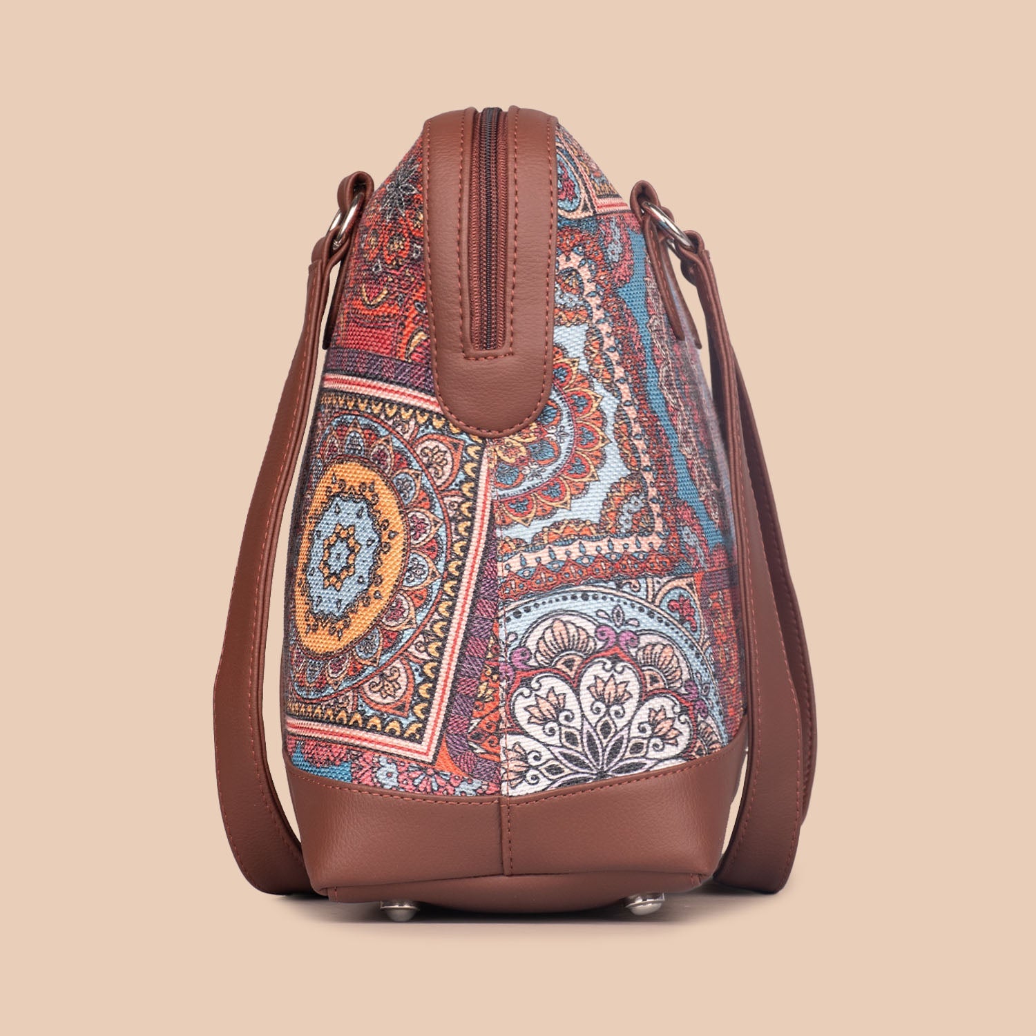 ZIP-Multicolor Mandala Print Carry All Work Bag