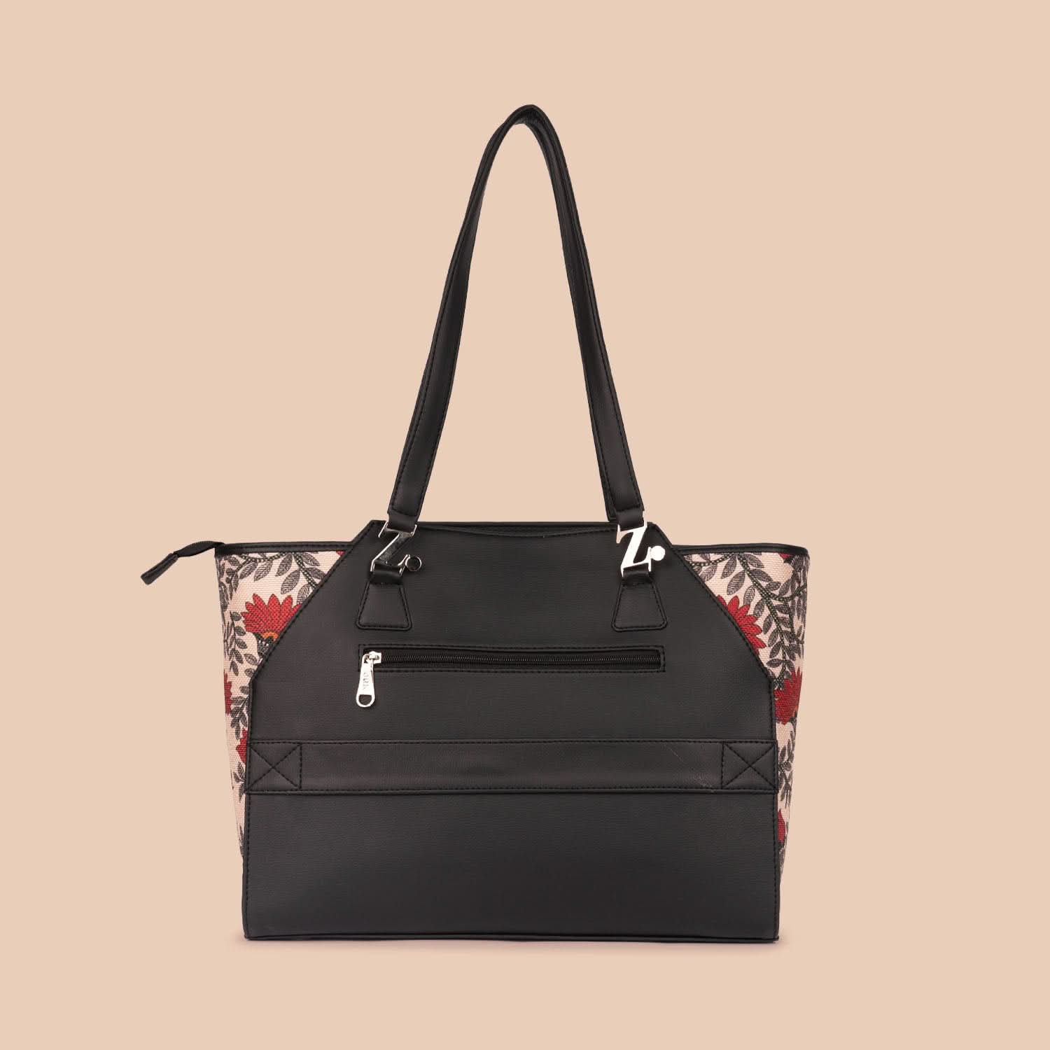 Nawabi Couture & Royal Indian Peacock Motif - Classic Business Bag & Chain Wallet Combo