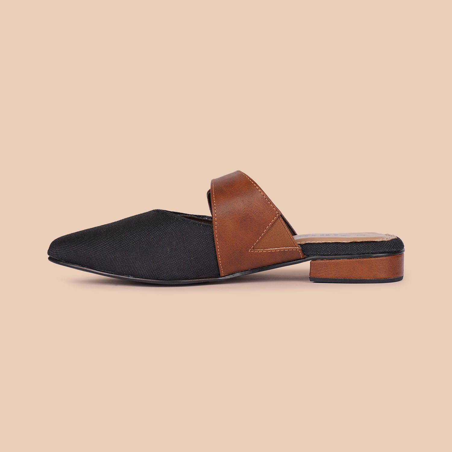 Jet Black Office Pointed Mule