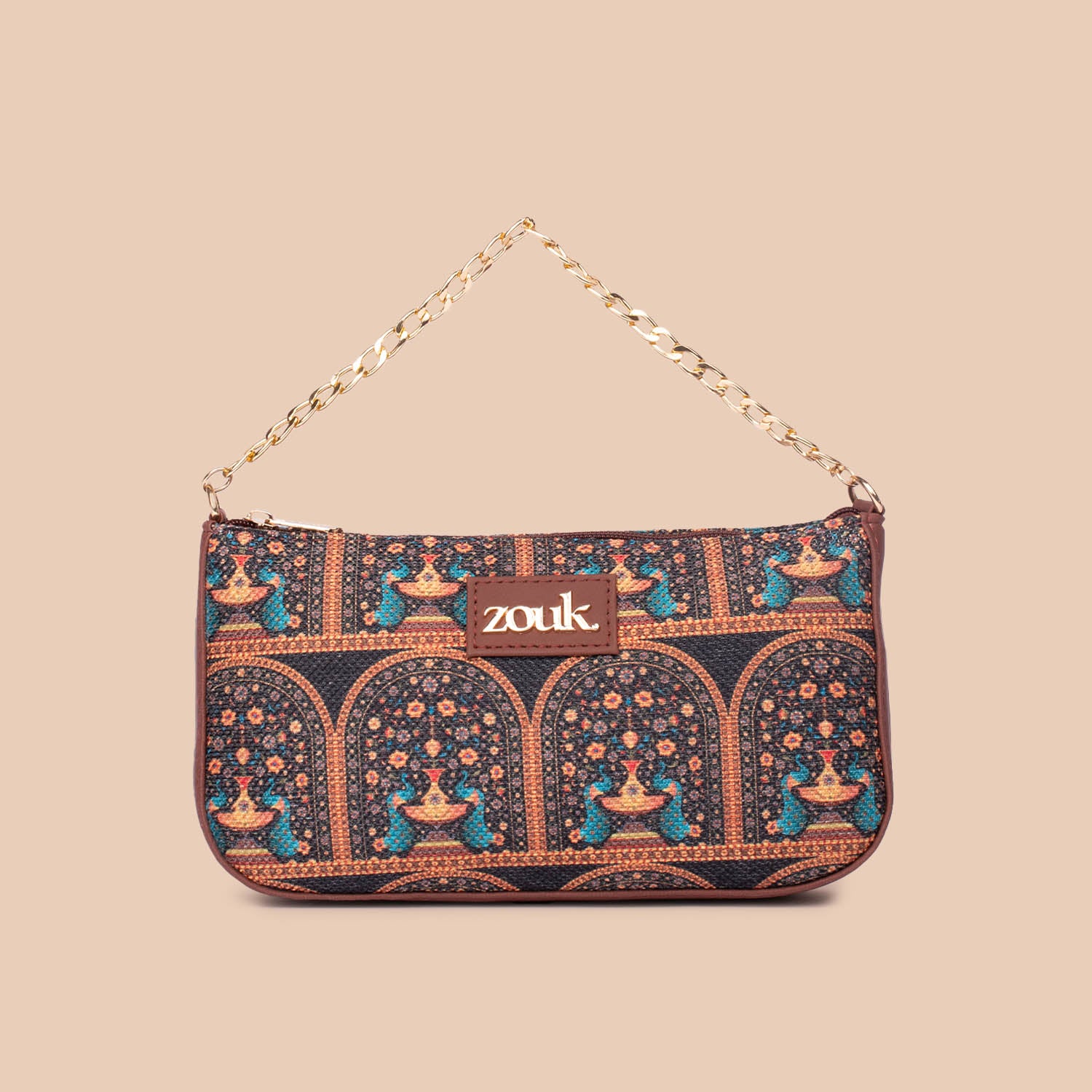 Royal Indian Peacock Motif Baguette
