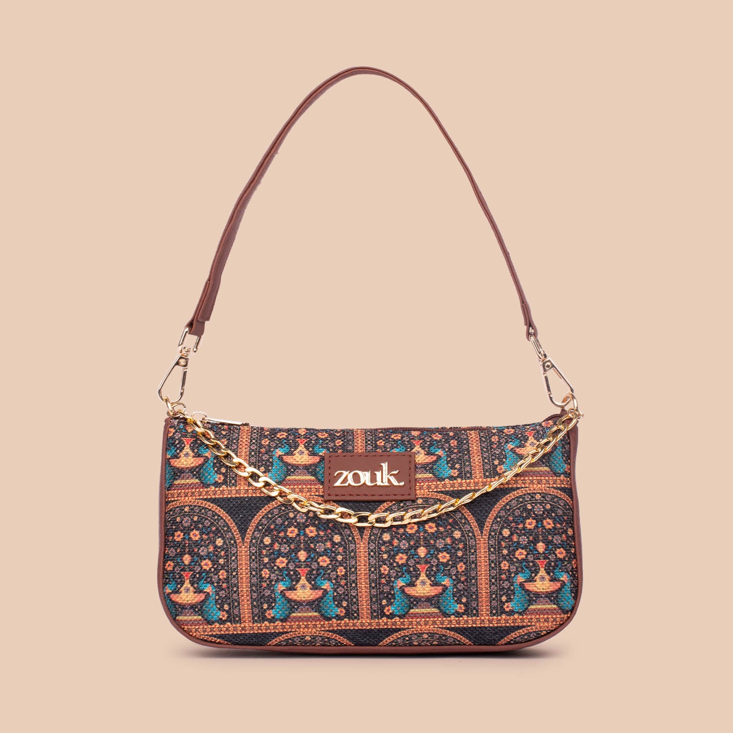 Royal Indian Peacock Motif Baguette