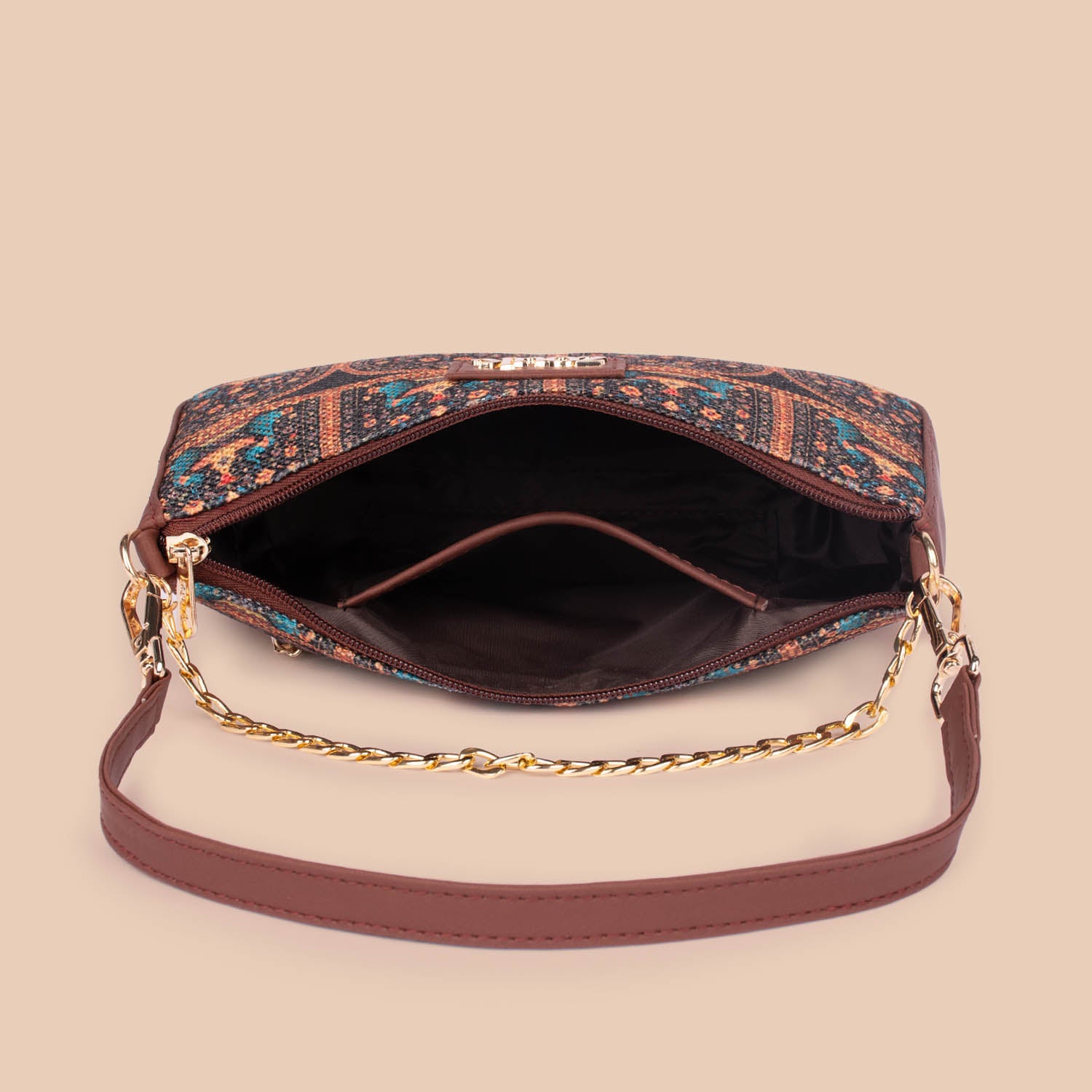 Royal Indian Peacock Motif Baguette