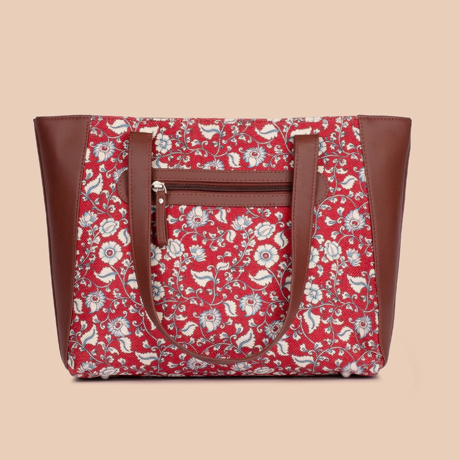 Chittoor Red Kalamkari Side Tote Bag