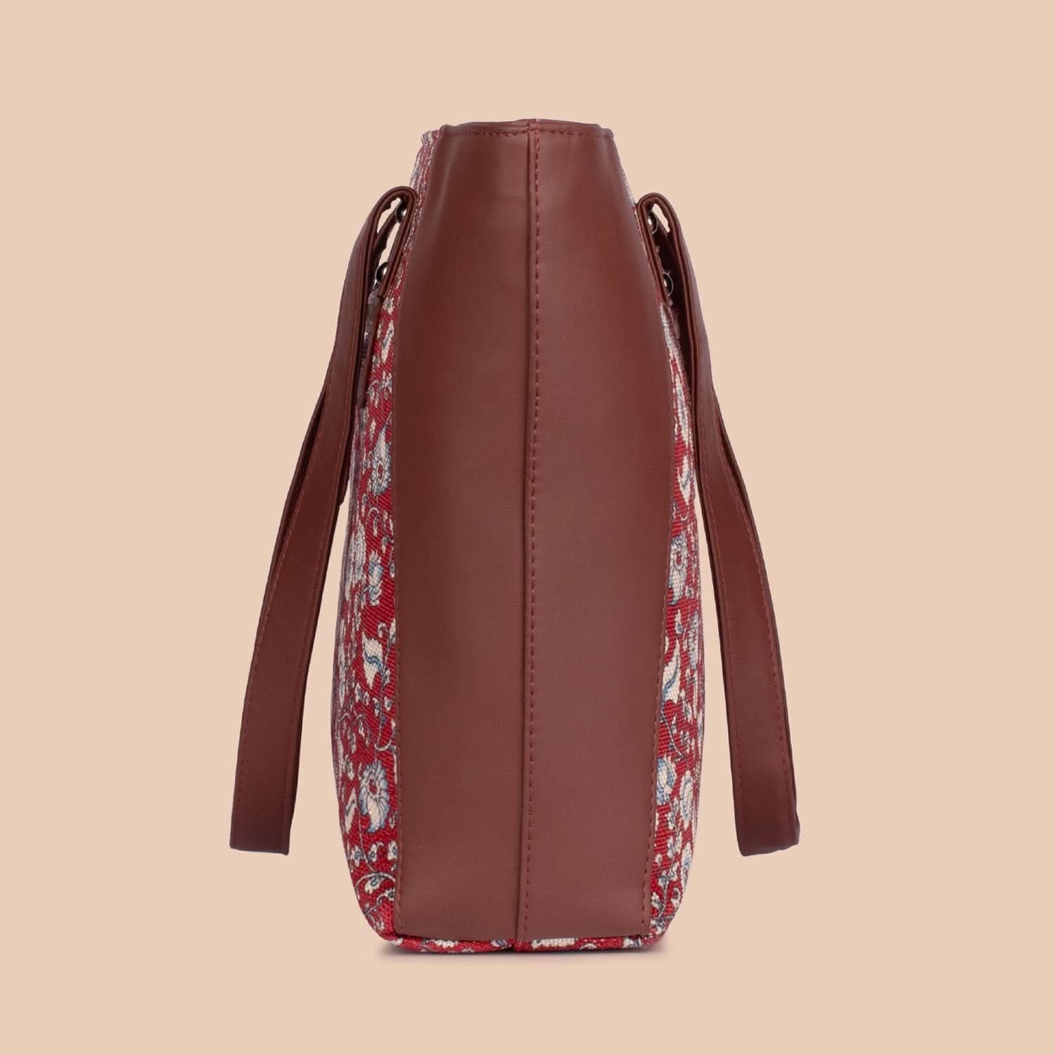 Chittoor Red Kalamkari Side Tote Bag