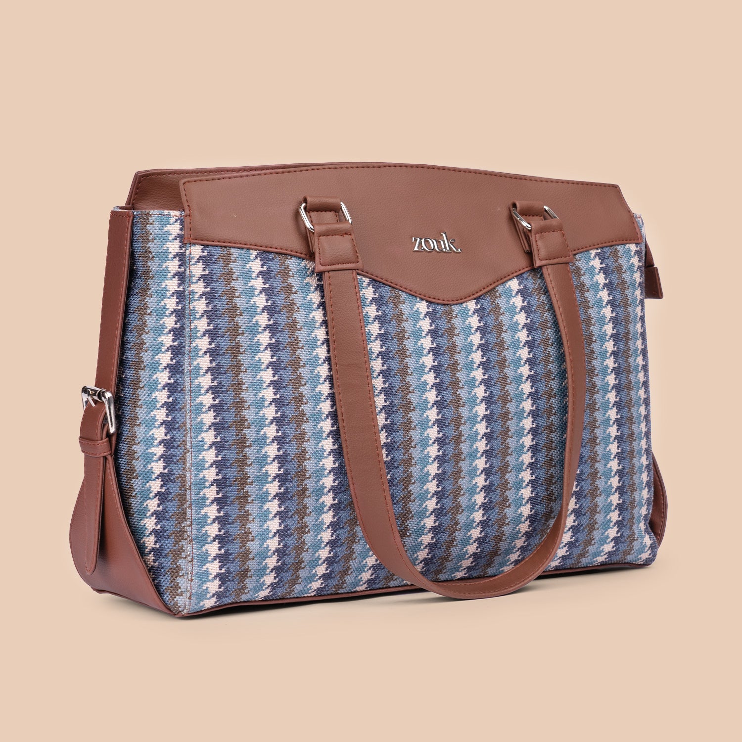 Bombay Houndstooth Women's Work Bag Brown