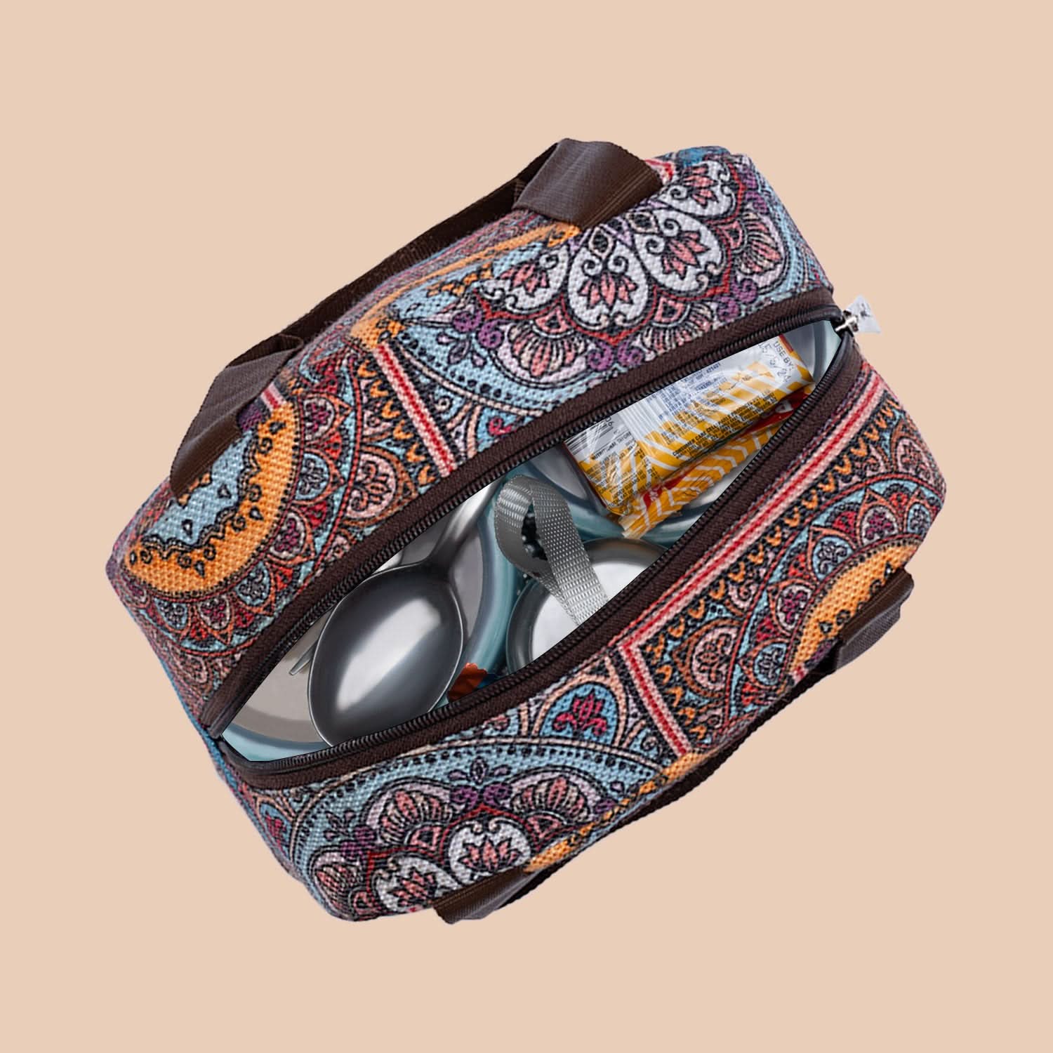 Multicolor Mandala Print Lunch Bag