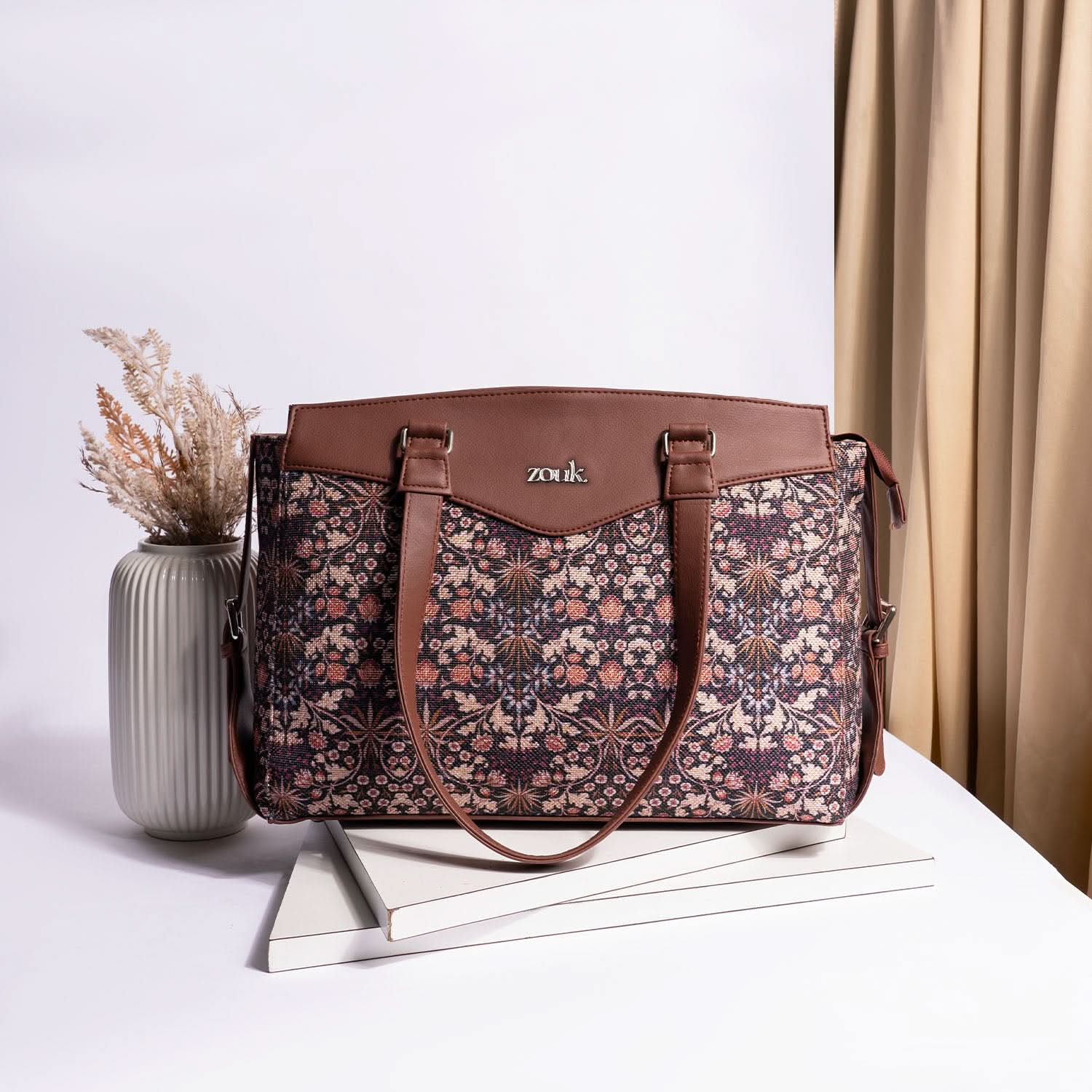 Kashmir Blooms Women's Work Bag Brown