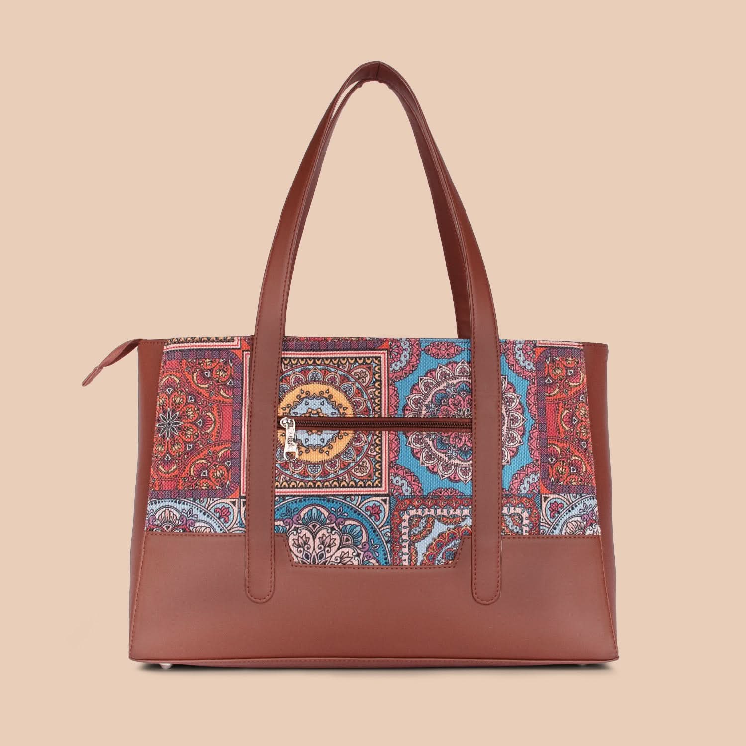 Zouk Multicolor Mandala Print Maya Multitasker Tote Bag