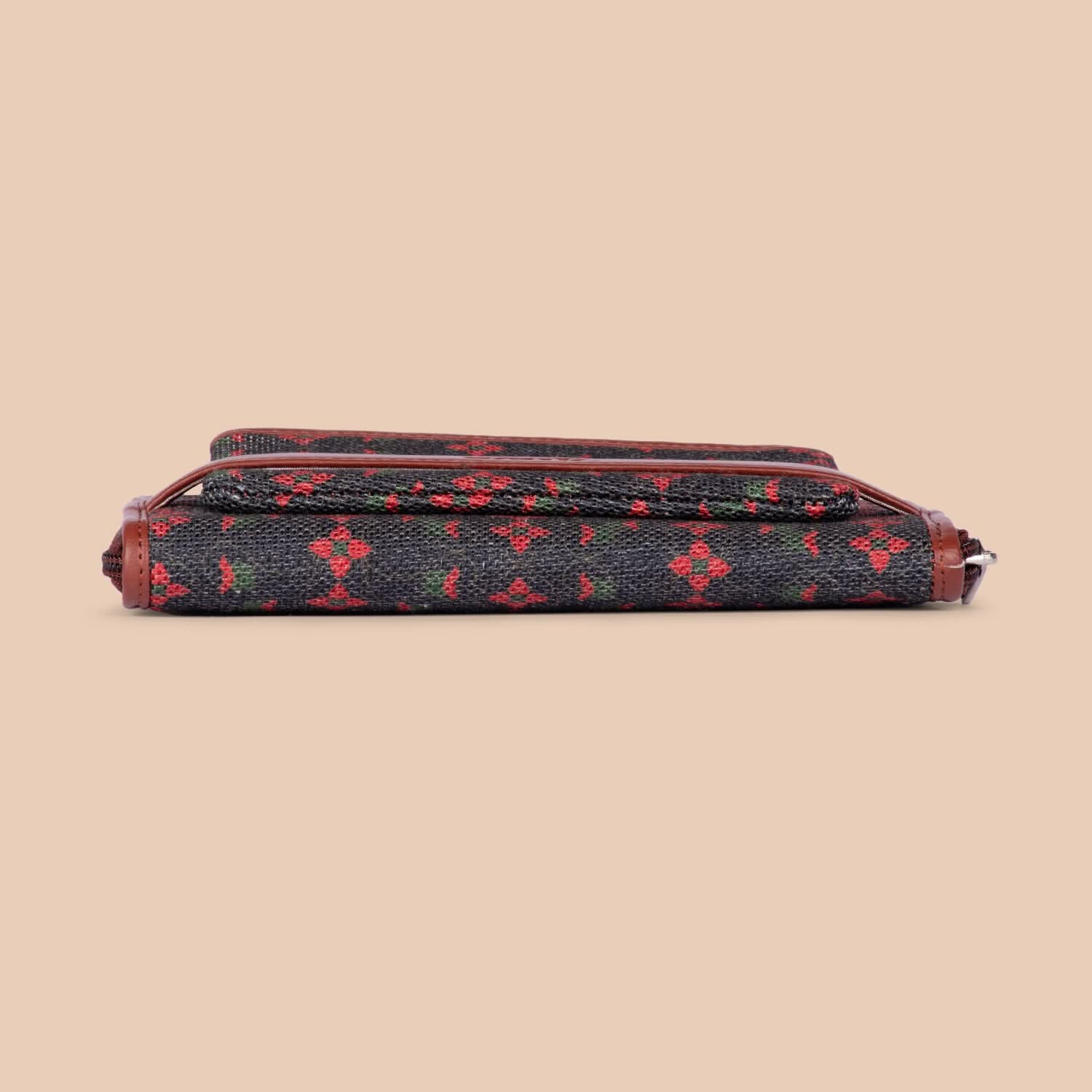Shobha Niwas Lotus Motif Classic Zipper Wallet