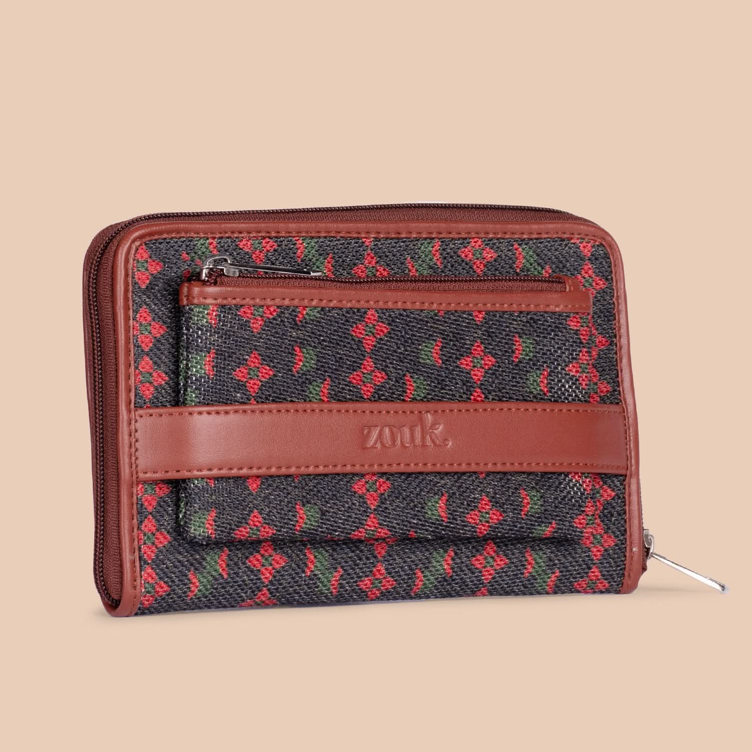 Shobha Niwas Lotus Motif Classic Zipper Wallet